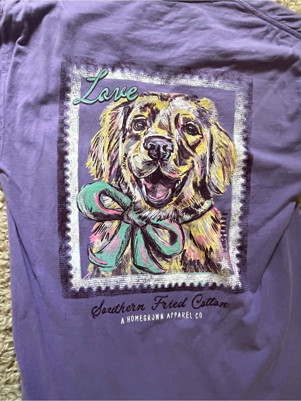 Southern fried cotton golden retriever tshirt
